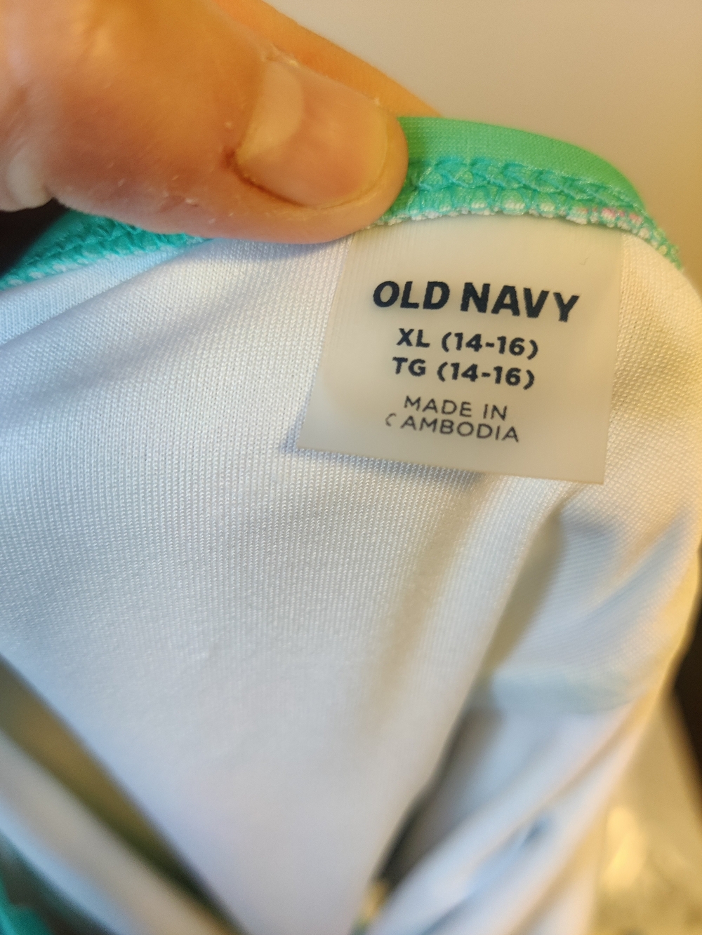 ( ⭐ 5/20) Old Navy Teal One-Piece Swimsuit with Orange and Pink Floral Panels - Picture 3 of 3